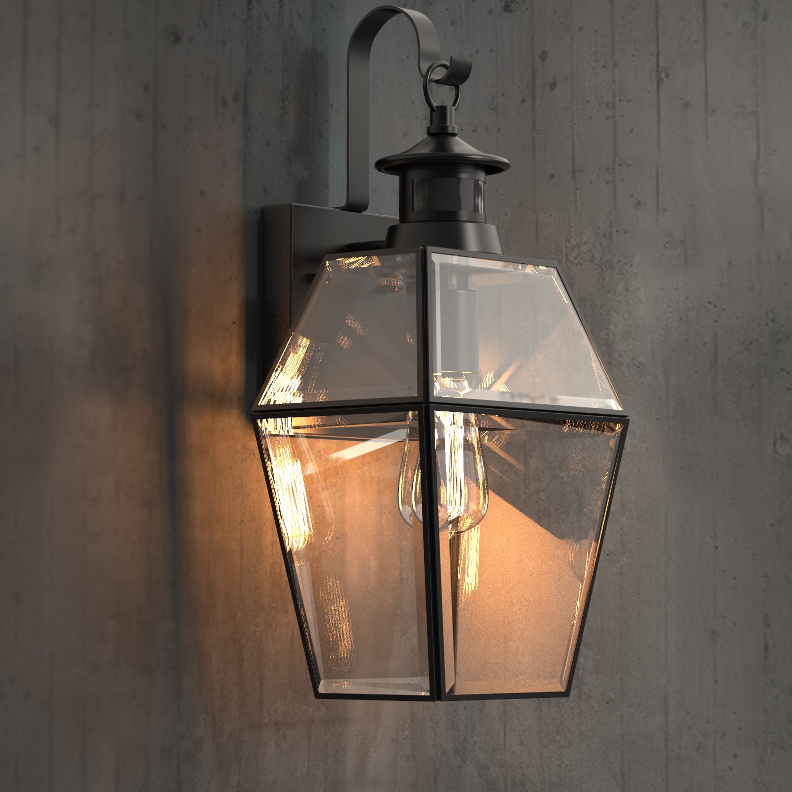 Außenwandleuchte Mit Bewegungsmelder | Mattschwarz, IP44, Rechteckig 3