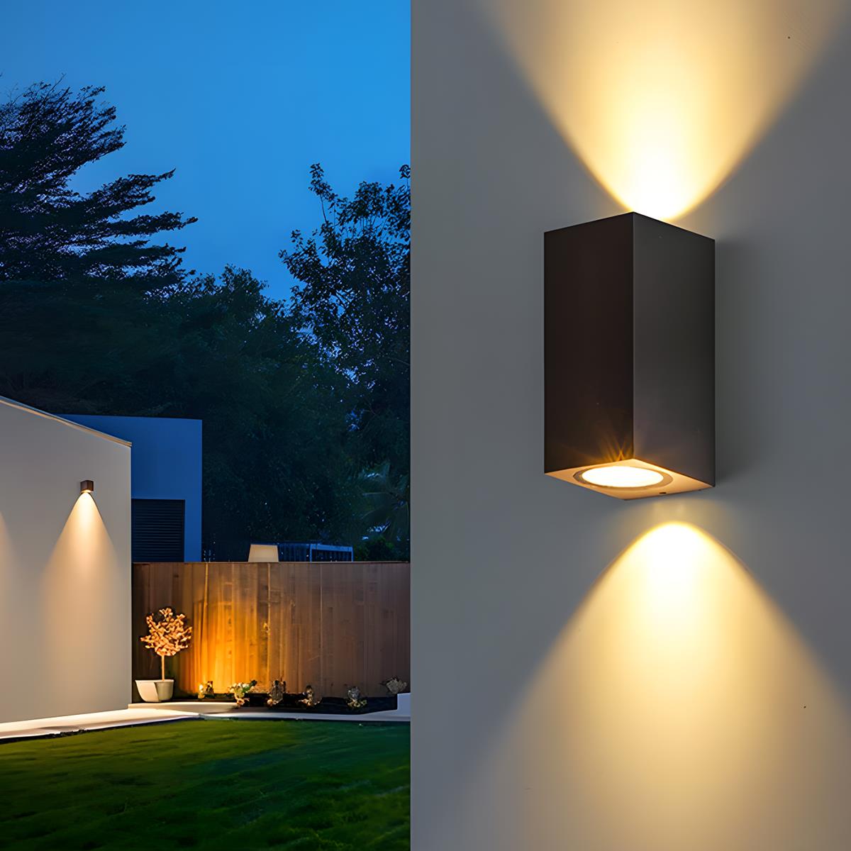 Außenwandleuchte | Quadratisches Design, Wasserdicht, LED-Beleuchtung 6