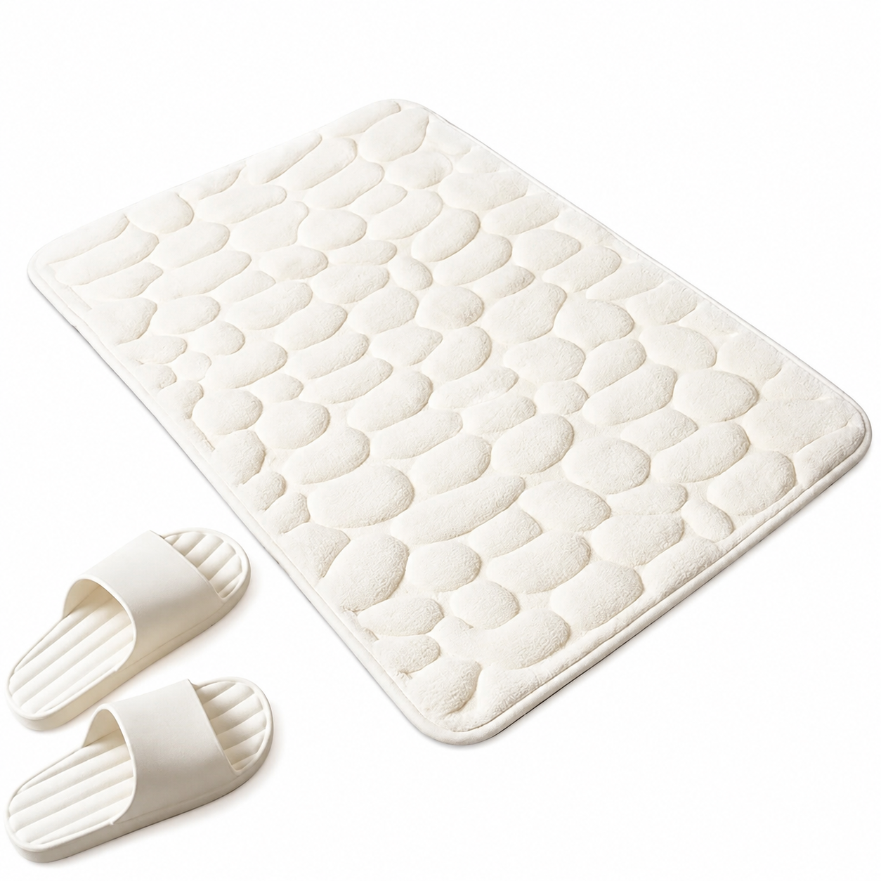Badematte | Korallensamt-Oberfläche, Rutschfeste PVC-Unterseite 1