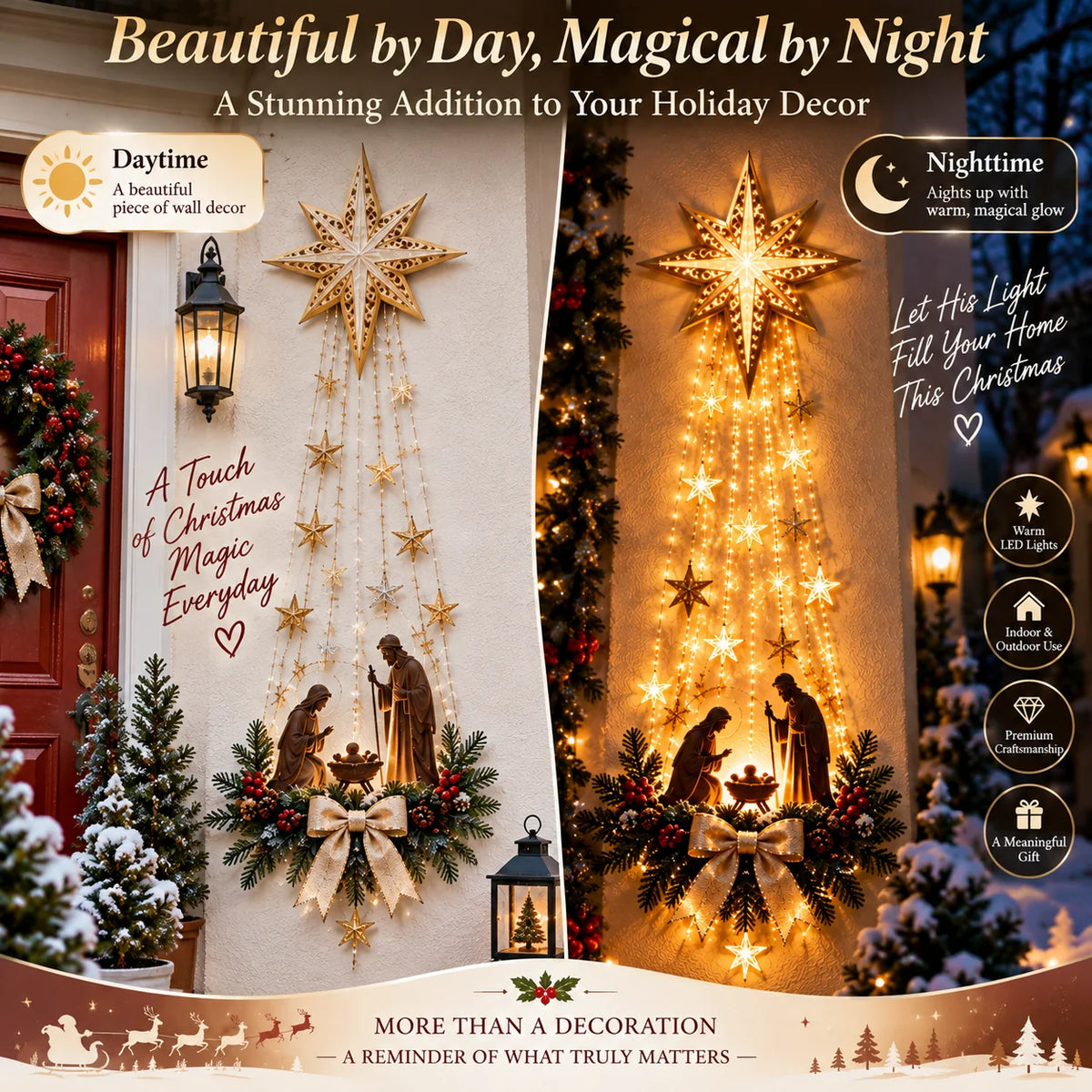 Beleuchtete Krippen-Wanddekoration Bethlehem Star of Faith™ – Festliche Wanddeko für Gemütlichkeit 2