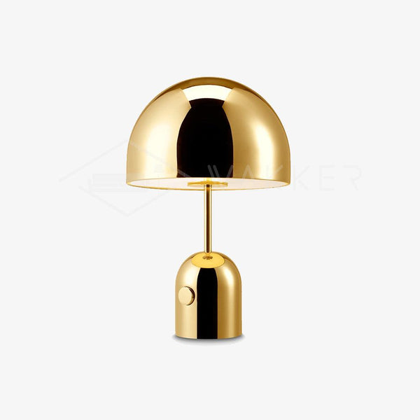 GlowAura Warmlicht Tischlampe Modern Glas Gold Wohnzimmer