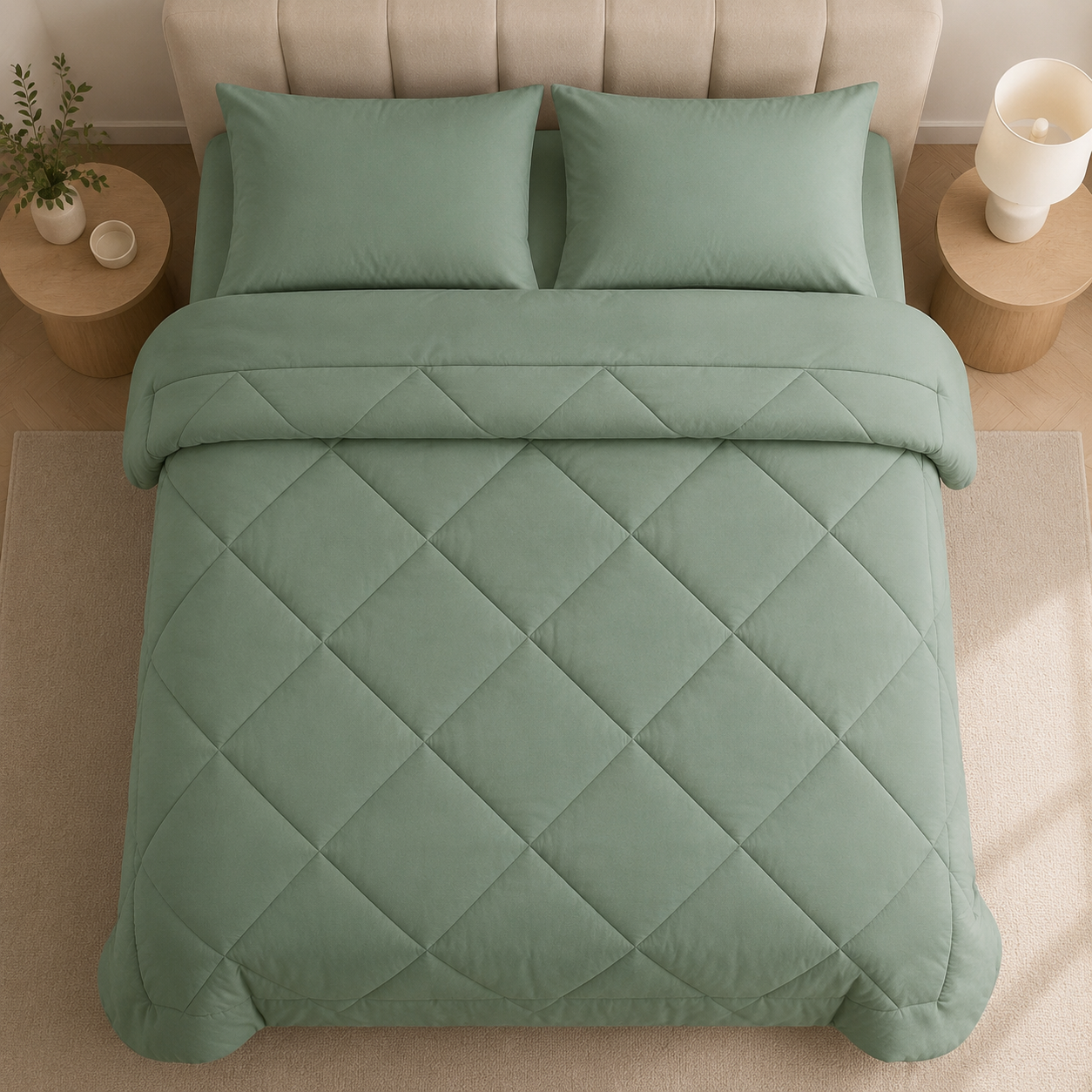 Bettdecke 200x220 | Mikrofaser, Rautensteppung 0