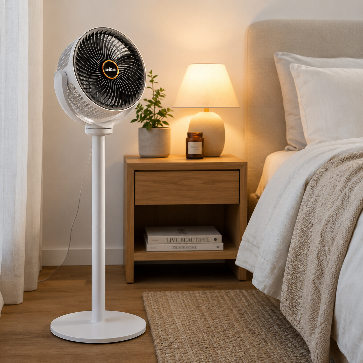Bodenventilator | Faltbar, 360° drehbar, USB-aufladbar 4