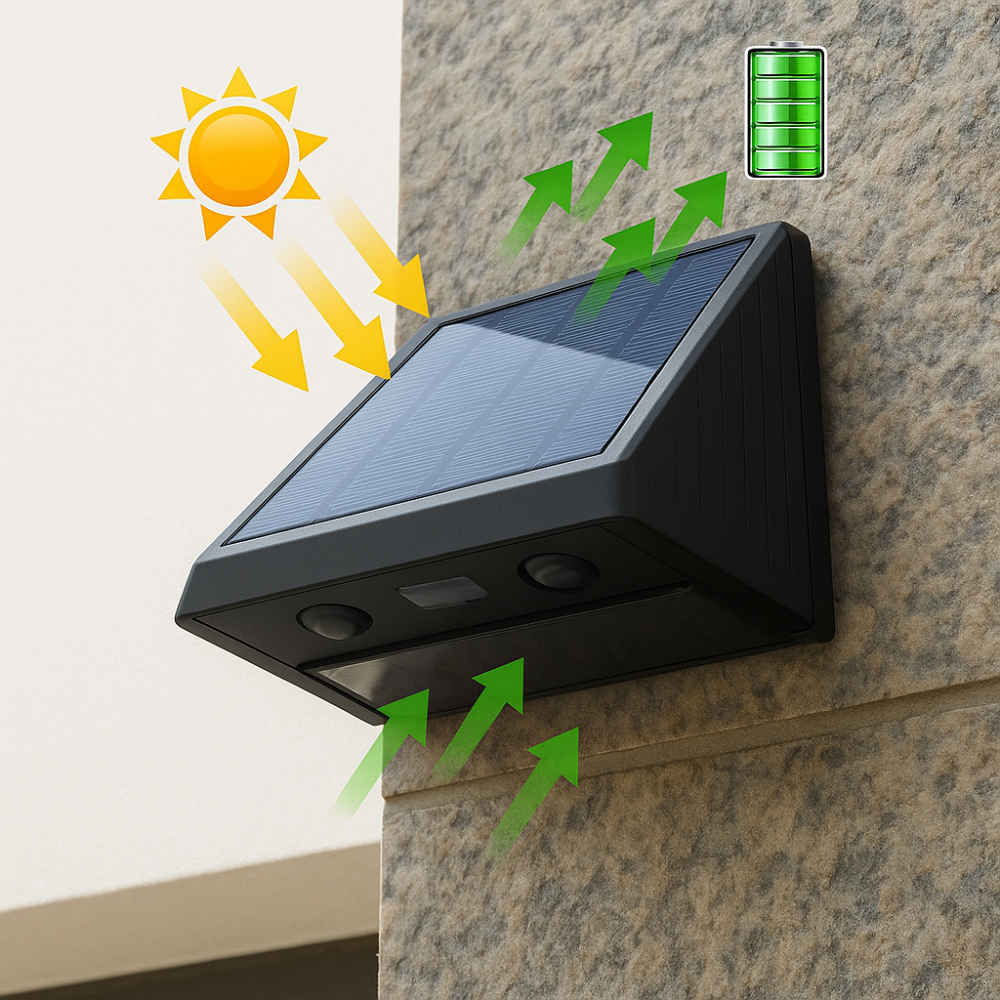 BrightBeam – Wetterfeste Solar-Wandleuchte für Außen | LED Wandlampe