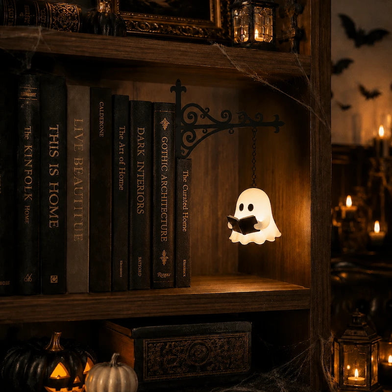 Bücherregalleuchte | Schmiedeeiserne Halterung, Miniatur-Pendelleuchte 0