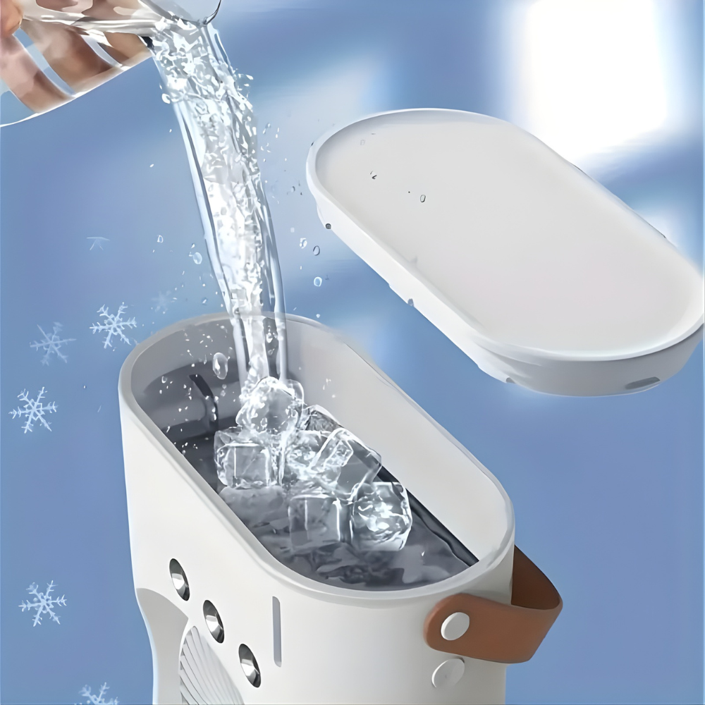 Tragbarer Ventilator | Doppelkopf-Design, USB-Ladefunktion