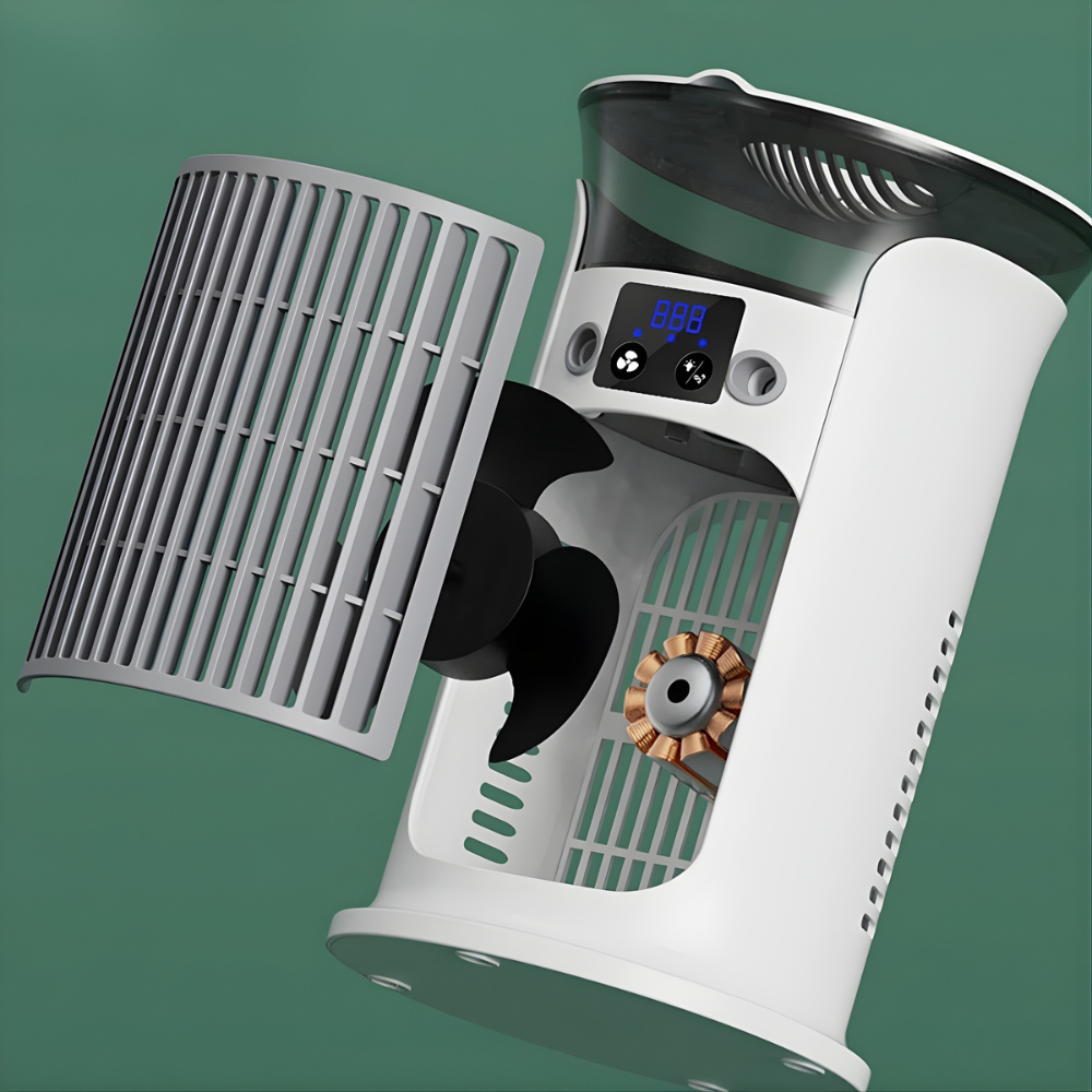Mini Ventilator | Integrierter Luftbefeuchter, LED-Beleuchtung