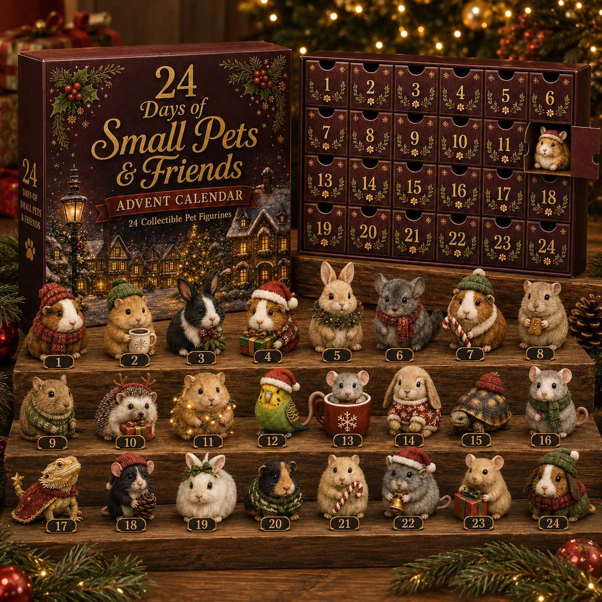 Adventskalender 24 Tage für kleine Tiere – Tägliche Überraschungen