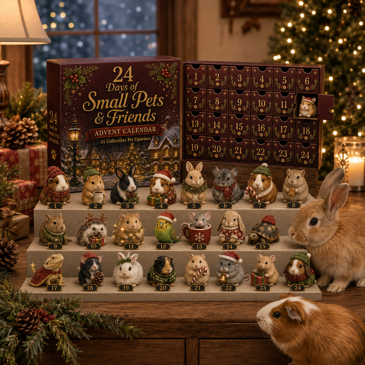 Adventskalender 24 Tage für kleine Tiere – Tägliche Überraschungen
