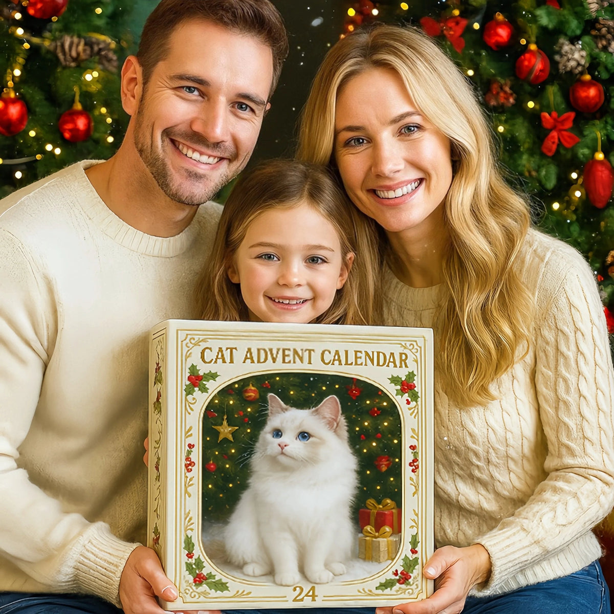 Adventskalender 2026 für Katzenliebhaber – 24 Katzenanhänger im 2D-Flachdesign
