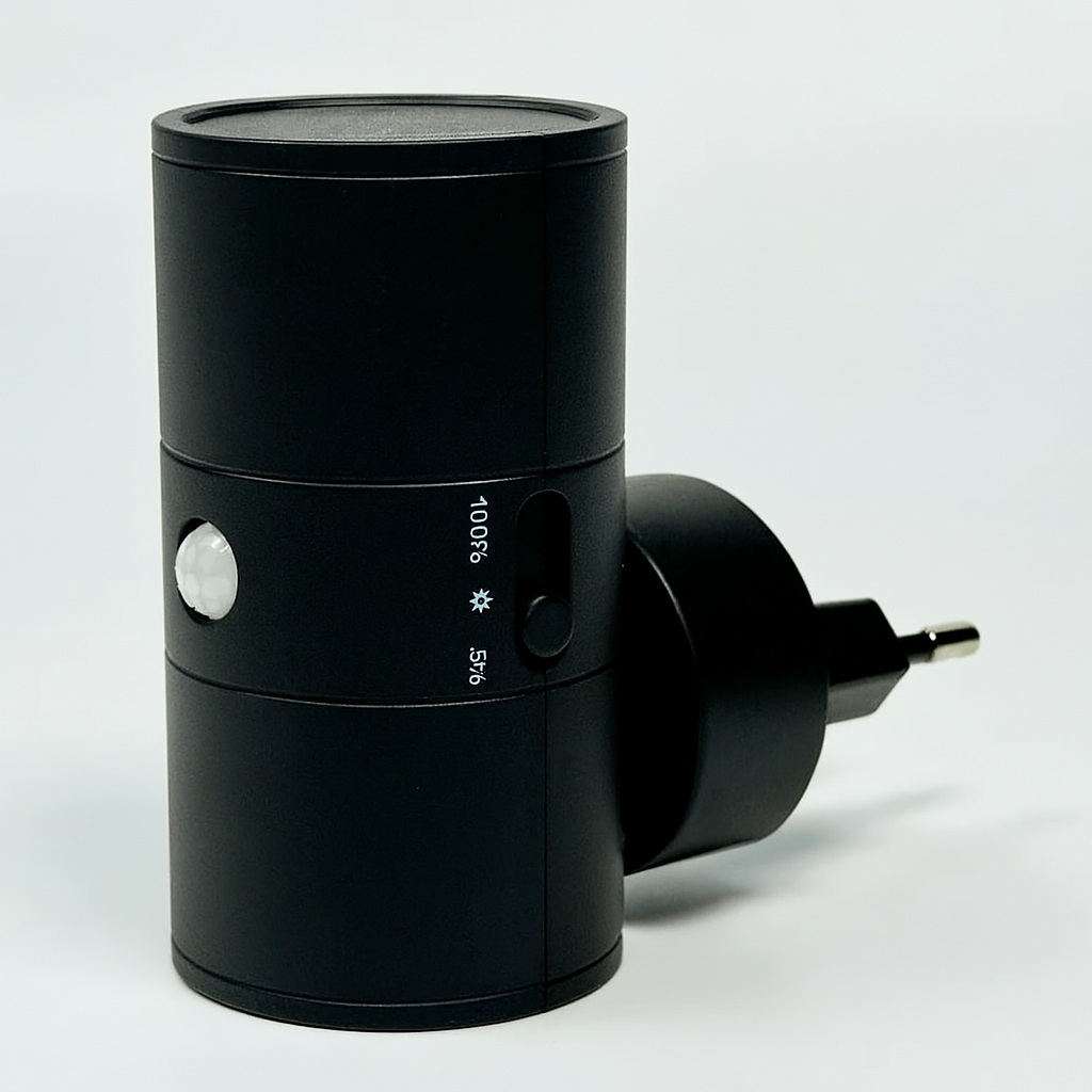 PlugGlow Steckdosenlampe – Dimmbares LED-Nachtlicht für Flur & Schlafzimmer