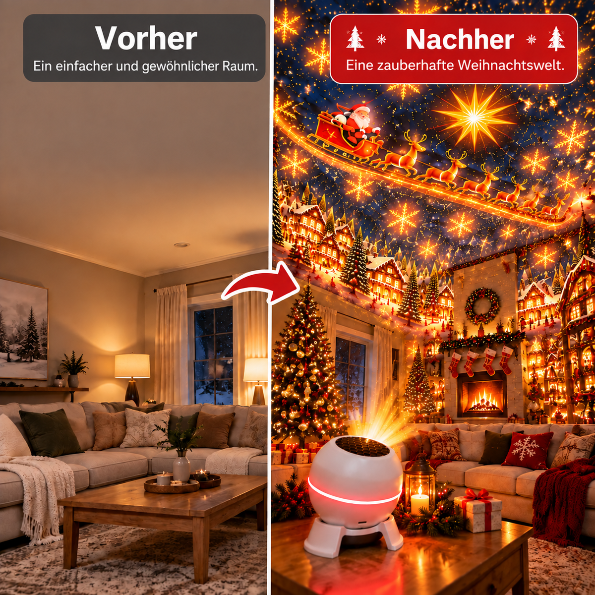 Weihnachtsprojektor für Innenraumdekoration
