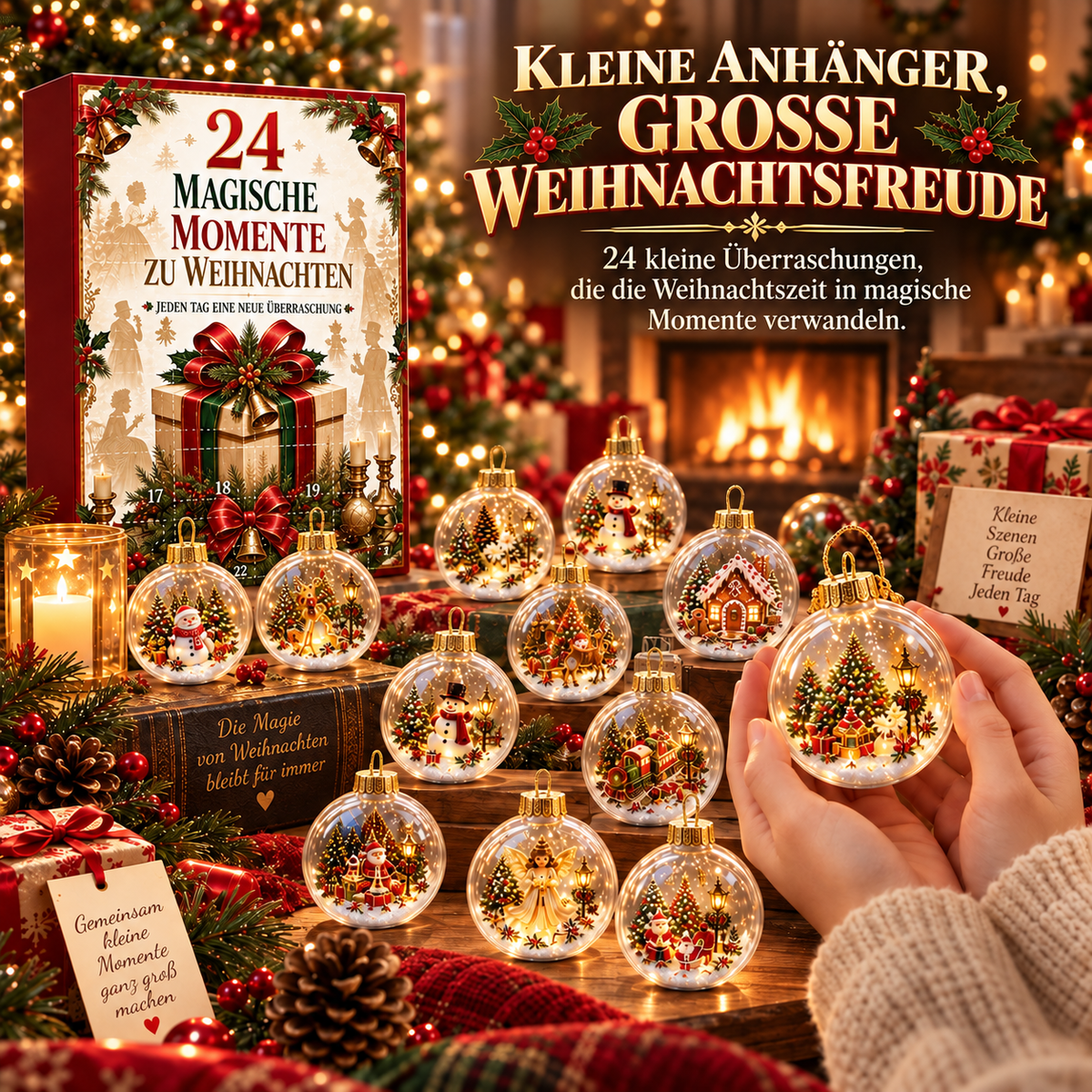 Weihnachts-Adventskalender 2026 für Kinder – Festliche Vorfreude in Burgunderrot und Gold