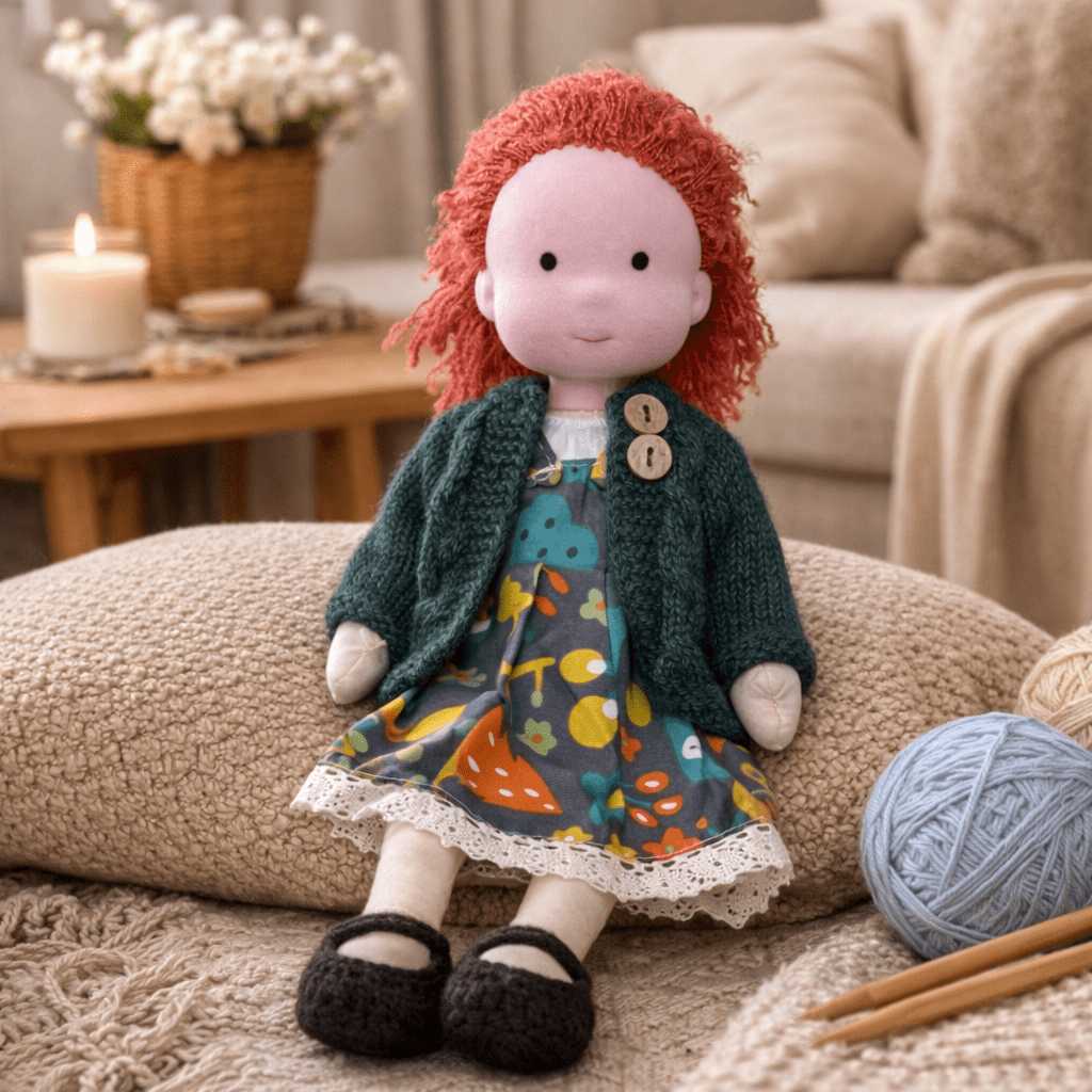 ELORA – Handgemachte Waldorfpuppe aus Baumwolle für kreatives Spielen