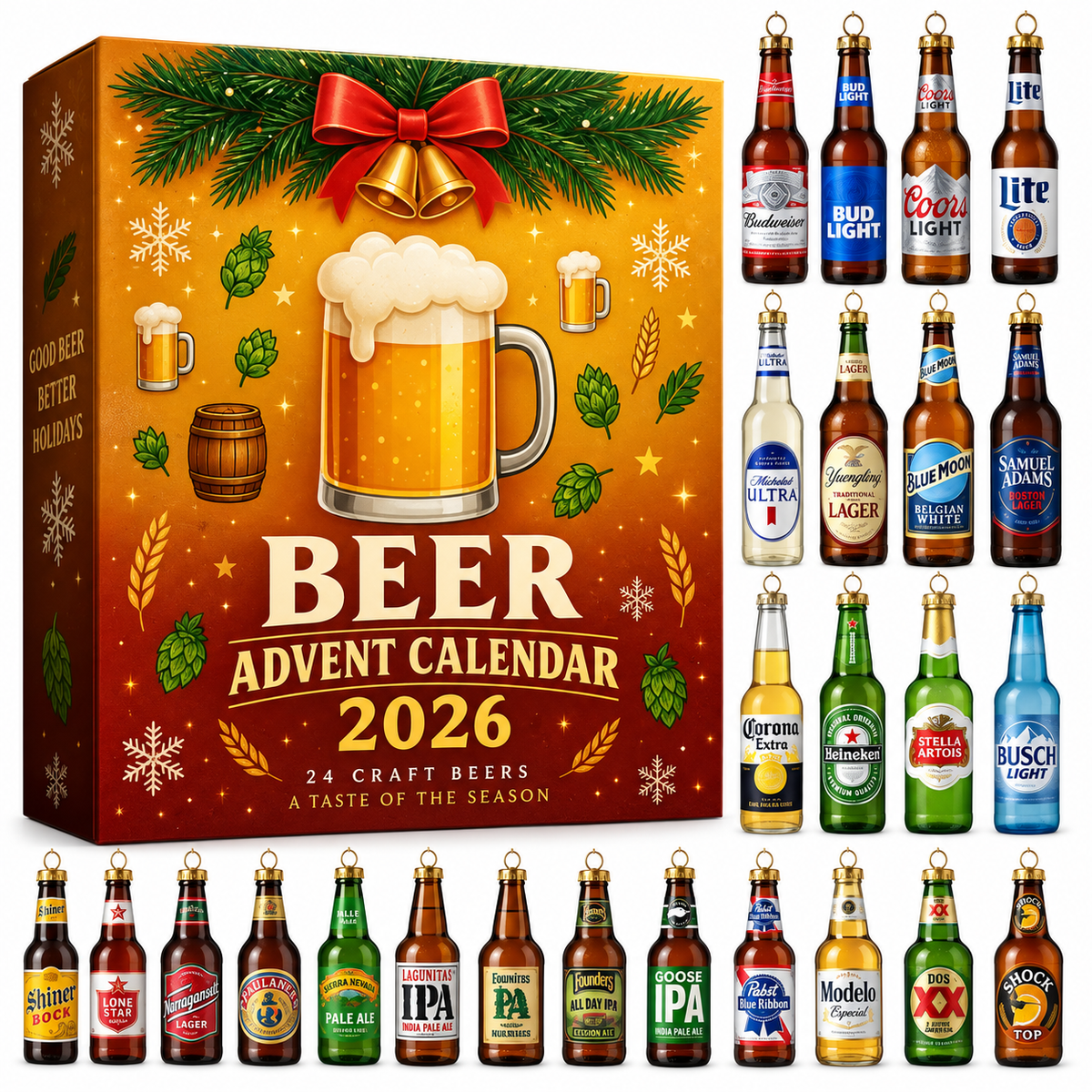 Whisky Adventskalender Klassisch 2026 - 24 Elegante Mini-Flaschen