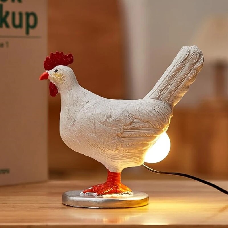 CluckiLight Tischlampe – Lustig, LED, Huhn-Design, gelb, für Wohnzimmer