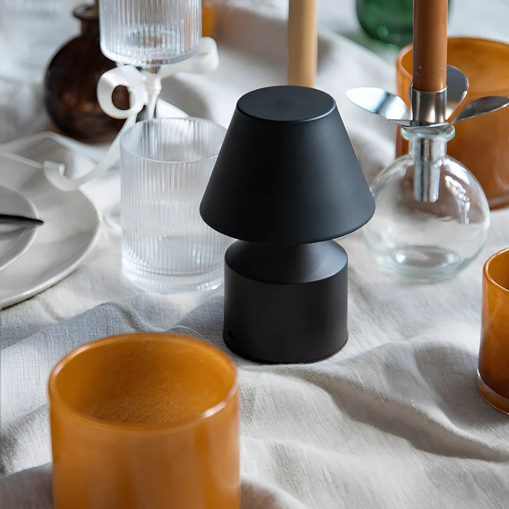 LumoKreis Tischlampe Modern dimmbar LED Holz für Wohnzimmer