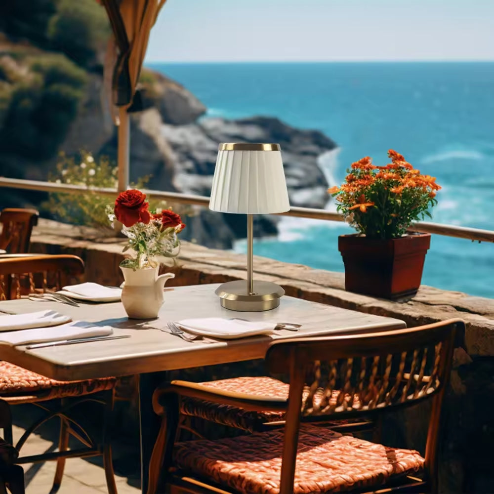 LumiÉpoque Tischlampe – Klassisch, Stoffschirm, Creme, Wohnzimmer