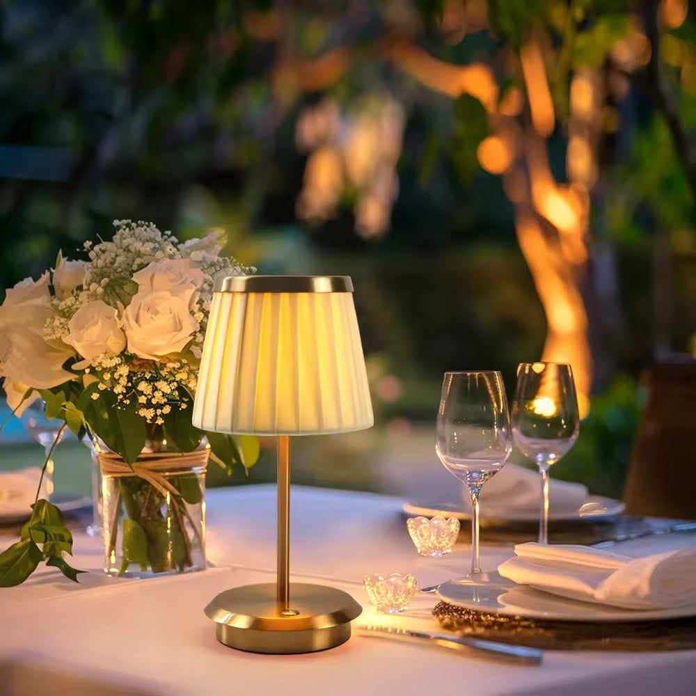 LumiÉpoque Tischlampe – Klassisch, Stoffschirm, Creme, Wohnzimmer