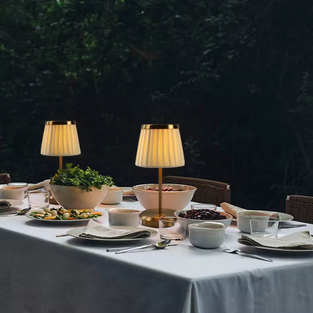 LumiÉpoque Tischlampe – Klassisch, Stoffschirm, Creme, Wohnzimmer