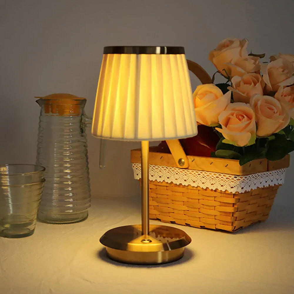LumiÉpoque Tischlampe – Klassisch, Stoffschirm, Creme, Wohnzimmer
