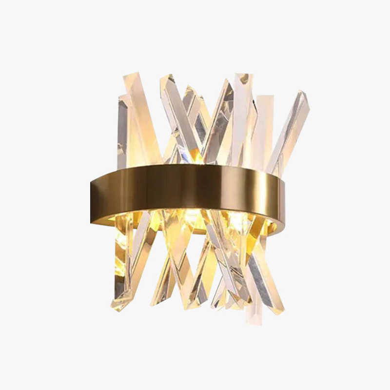 CrystalGold – LED-Wandleuchte mit Gold & Kristall