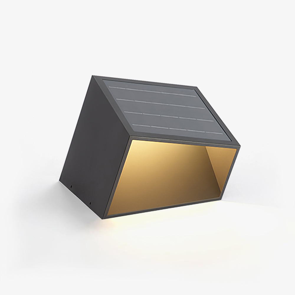 LumoCube Solar Gartenleuchte Modern LED Würfel Design Schwarz für Terrasse