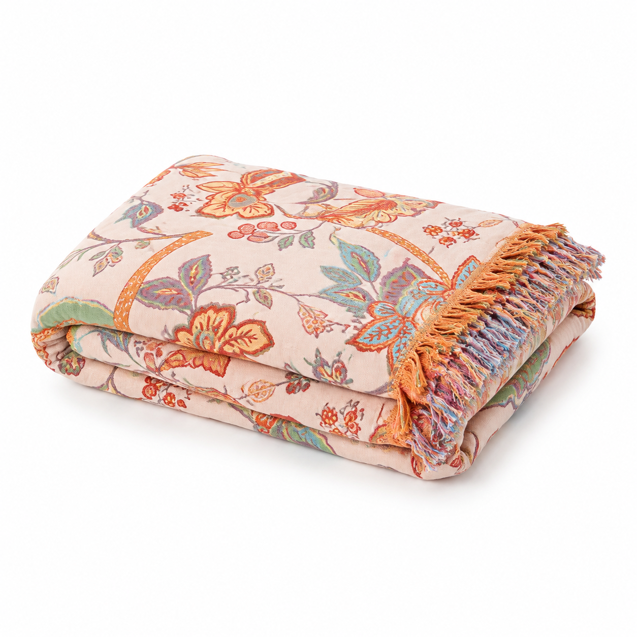 Decke | Blumenmuster, Baumwollstoff 1