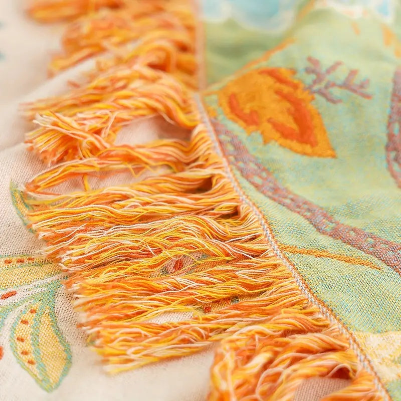 Decke | Blumenmuster, Baumwollstoff 7