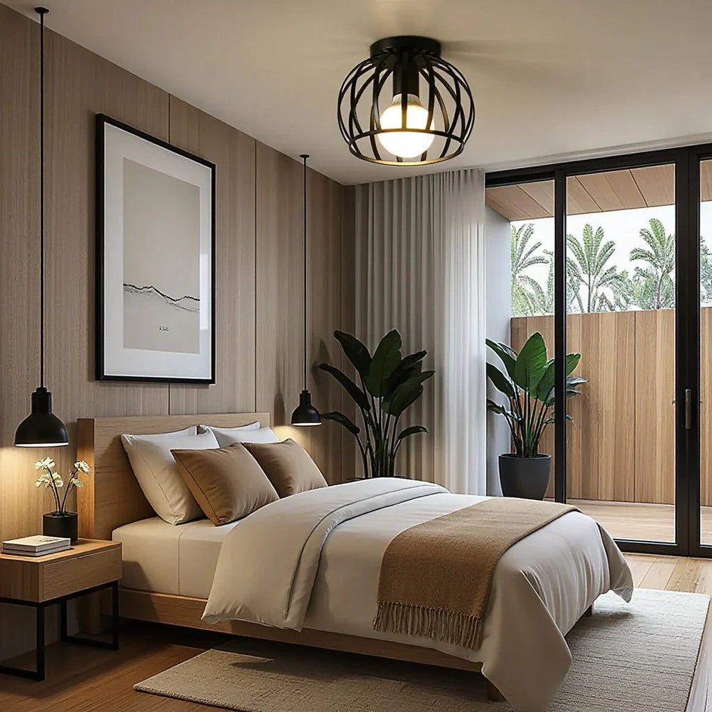 LuminArt – Industrial LED-Deckenleuchte Schwarz Wohnzimmer