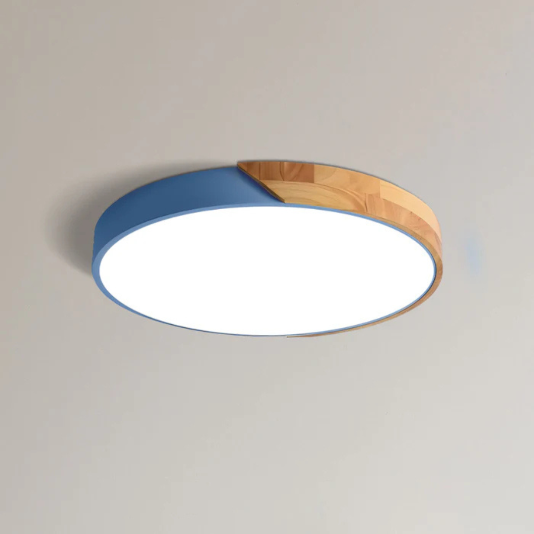 Deckenleuchte | Holzstruktur, Acryldiffusor, Integrierte LED 13