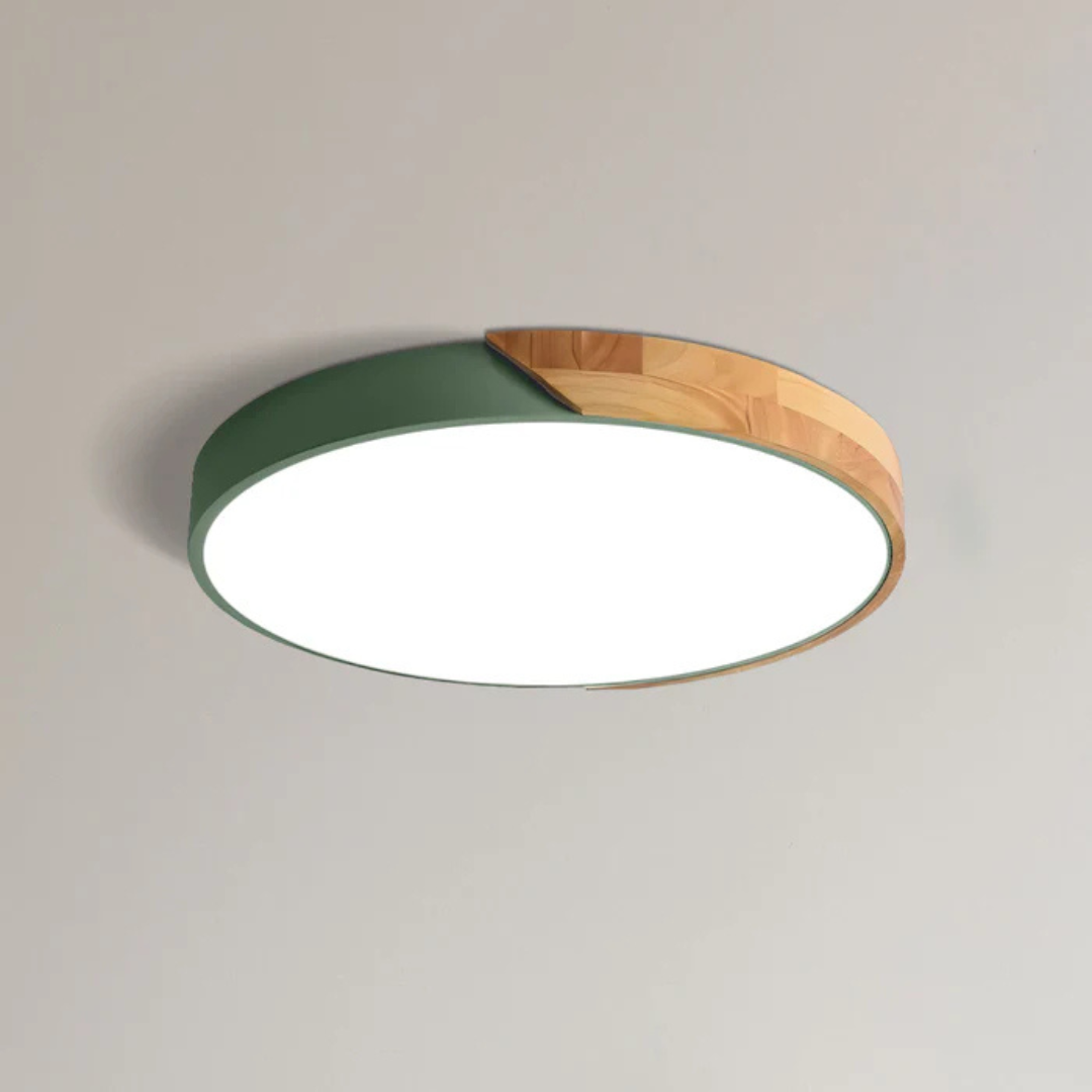 Deckenleuchte | Holzstruktur, Acryldiffusor, Integrierte LED 17