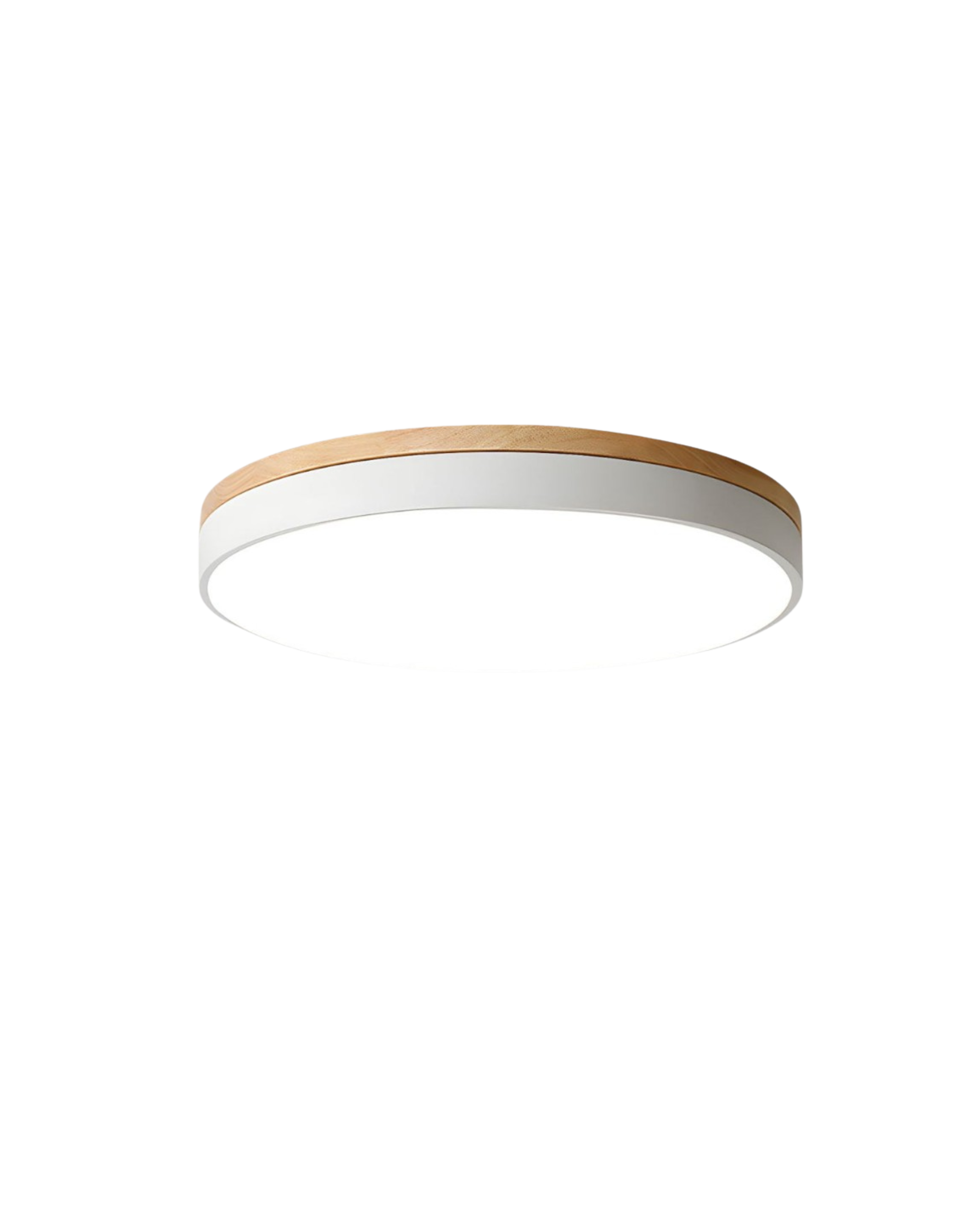 Deckenleuchte | Rundes Design, Holzakzent, Grünes Band 0