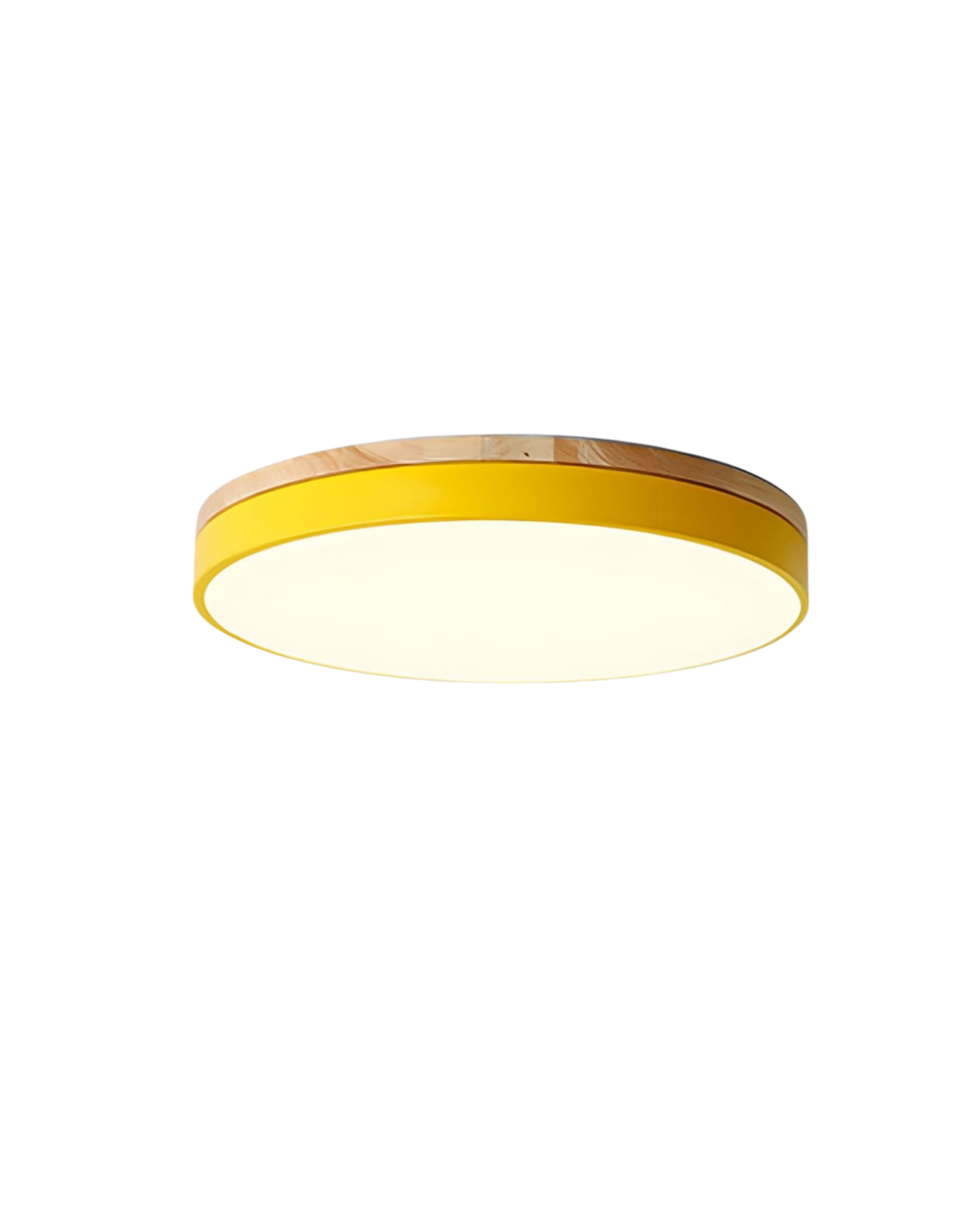 Deckenleuchte | Rundes Design, Holzakzent, Grünes Band 9