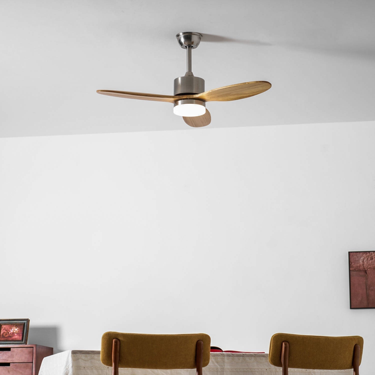 Deckenventilator | Holzklingen, LED-Beleuchtung, Leise 2