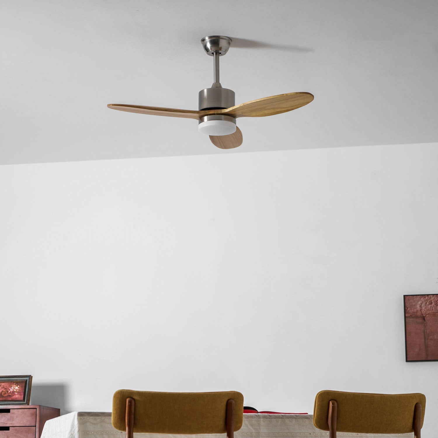 Deckenventilator | Holzklingen, LED-Beleuchtung, Leise 3