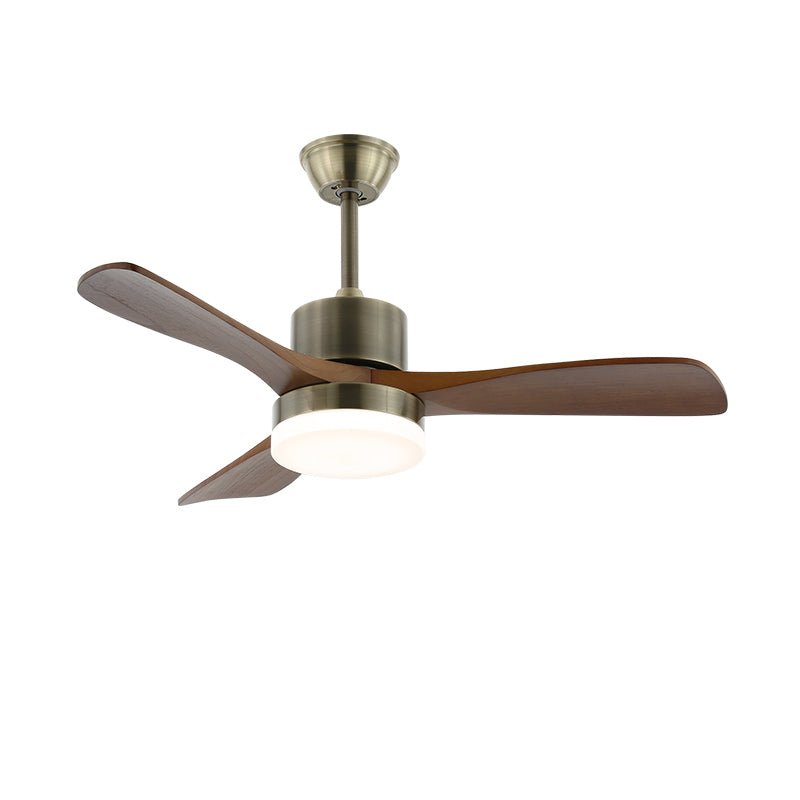 Deckenventilator | Silberner Metallrahmen, Holzflügel, LED-Beleuchtung 11