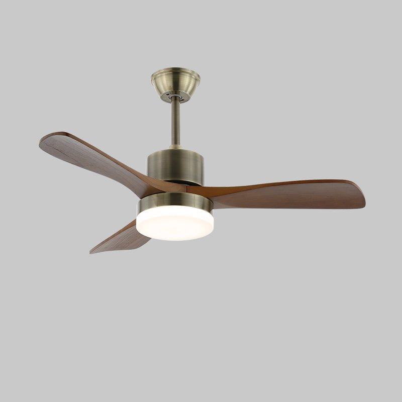 Deckenventilator | Silberner Metallrahmen, Holzflügel, LED-Beleuchtung 15