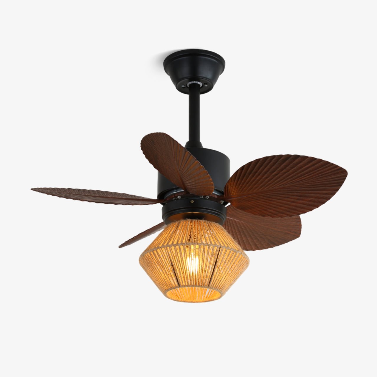 Deckenventilator | Tropisches Rattan, Leise mit Fernbedienung 1