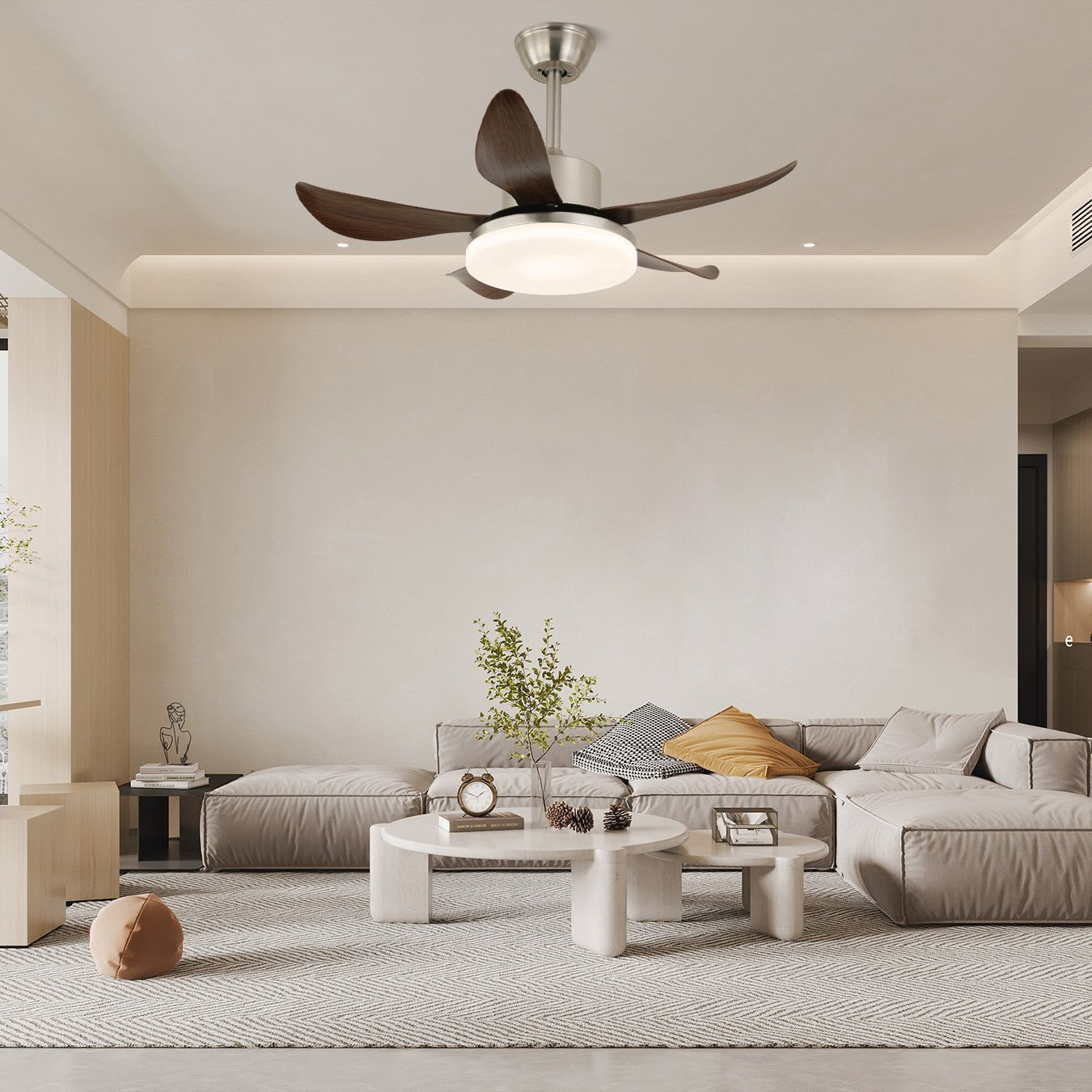 Deckenventilator | Walnussgehäuse, LED-Beleuchtung, mit Fernbedienung 2