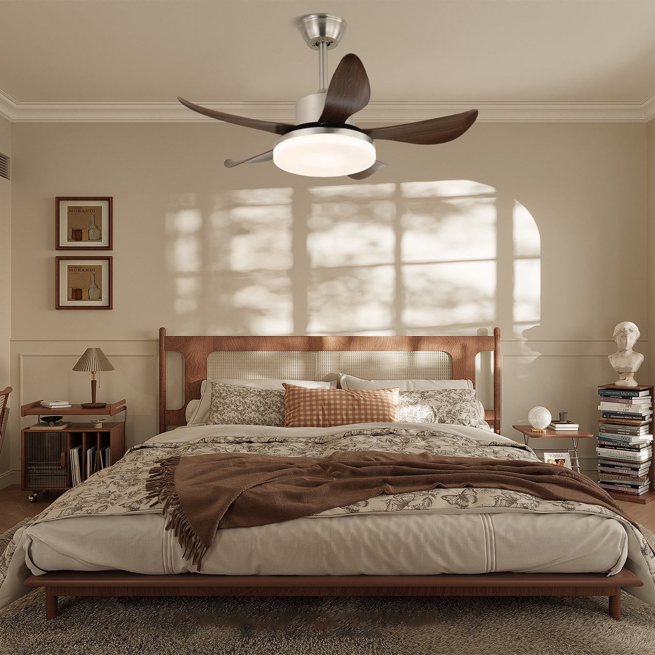 Deckenventilator | Walnussgehäuse, LED-Beleuchtung, mit Fernbedienung 3