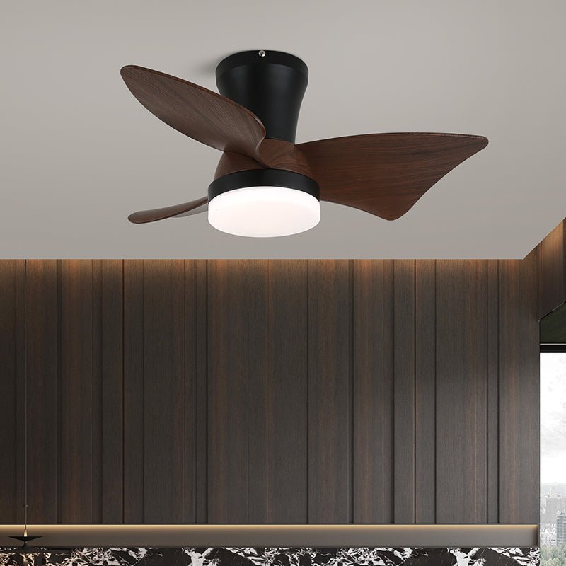Deckenventilatorleuchte | Walnussholzoptik, integrierte LED-Beleuchtung 2