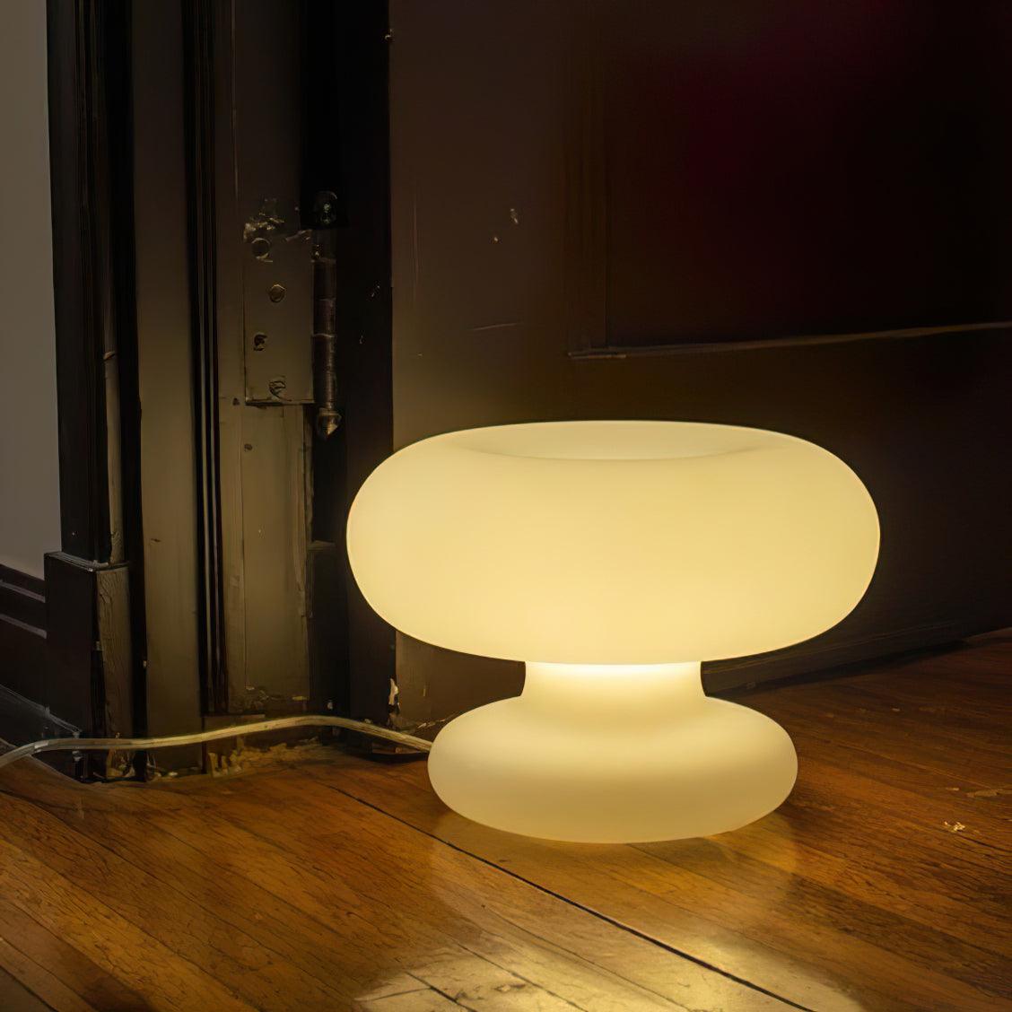 LumiDon Tischlampe – Modern, Donut-Form, Weiß,