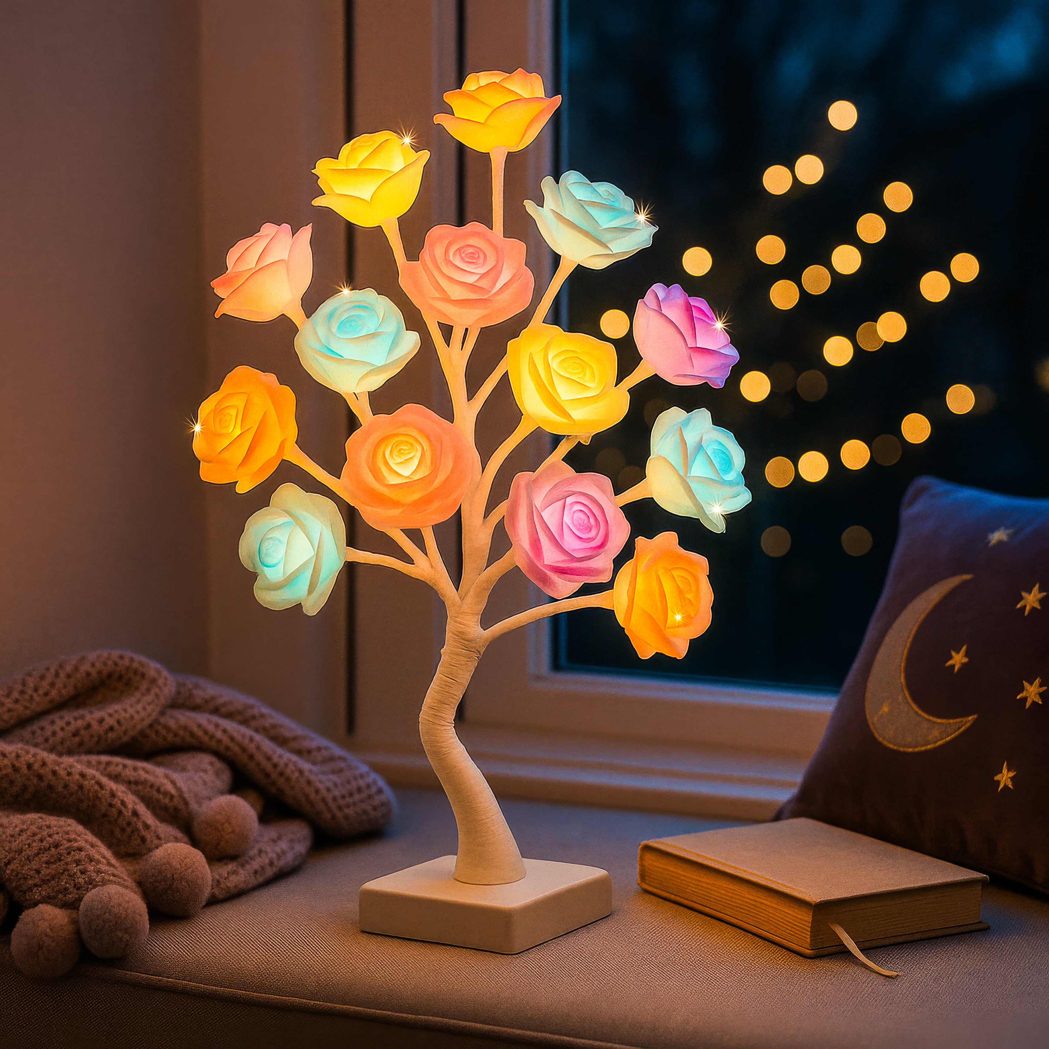 Blütenlicht Baum Aura – Deko-Lampe warmweiß für Wohnzimmer