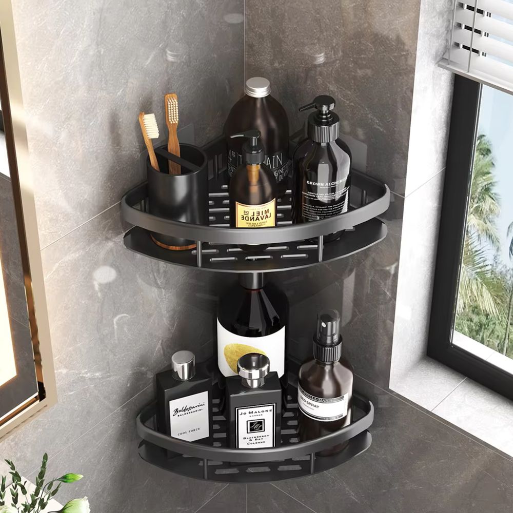 Duschhalter | Geschwungenes Design, Abnehmbarer Haken, Ohne Bohren 1