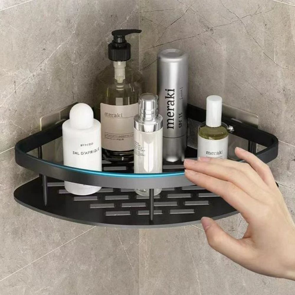 Duschhalter | Geschwungenes Design, Abnehmbarer Haken, Ohne Bohren 2