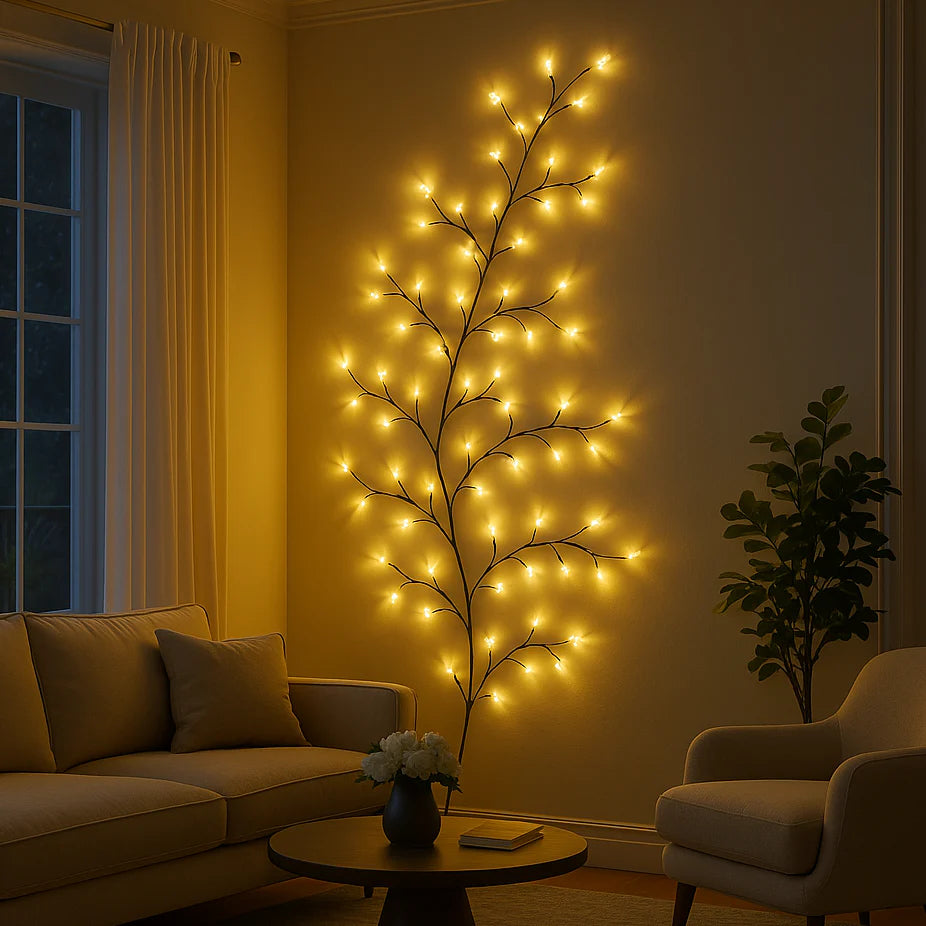 SakuraGlow Wandleuchte Floral LED Warmlicht Gold für Flur