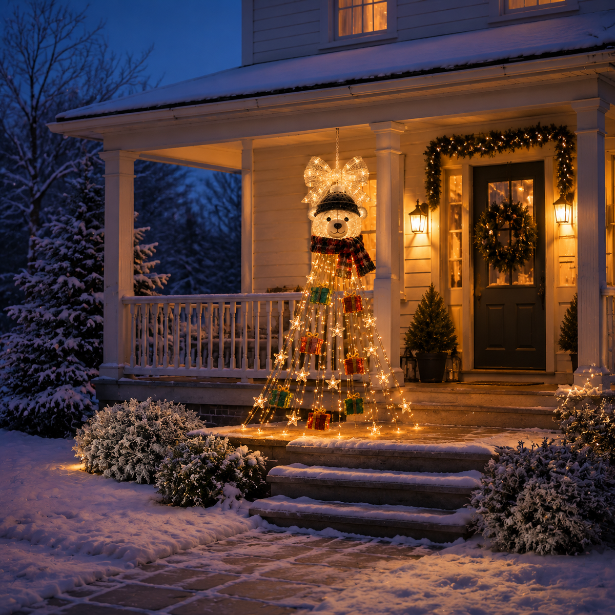 Weihnachtslicht Eisbär mit Sternen