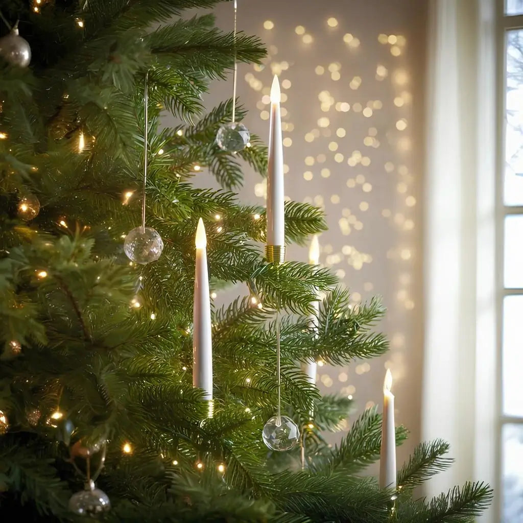 EverGlow™ LED Kerzen mit Timer – Realistisches Flackern für Weihnachtsbaum, Sicheres Warmes Licht, Fernbedienung Inklusive 0