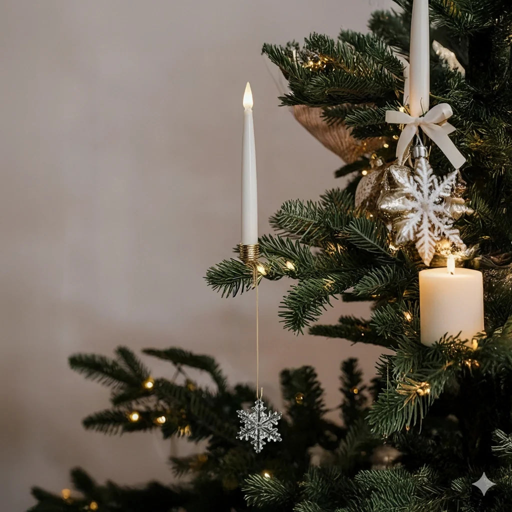 EverGlow™ LED Kerzen mit Timer – Realistisches Flackern für Weihnachtsbaum, Sicheres Warmes Licht, Fernbedienung Inklusive 1
